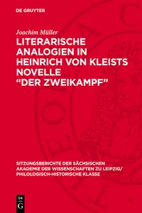 Literarische Analogien in Heinrich von Kleists Novelle "Der Zweikampf"_cover