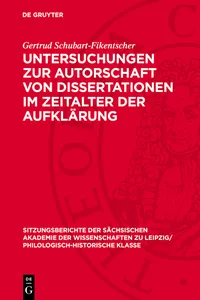 Untersuchungen zur Autorschaft von Dissertationen im Zeitalter der Aufklärung_cover