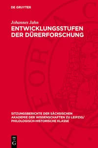 Entwicklungsstufen der Dürerforschung_cover