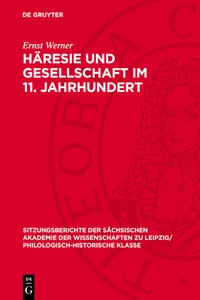 Häresie und Gesellschaft im 11. Jahrhundert_cover