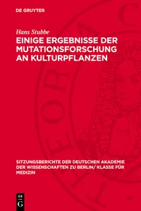 Einige Ergebnisse der Mutationsforschung an Kulturpflanzen_cover