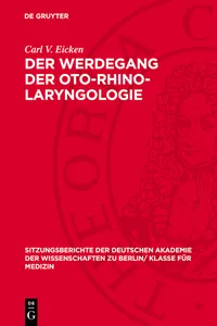 Der Werdegang der Oto-Rhino-Laryngologie_cover