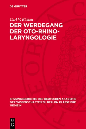 Der Werdegang der Oto-Rhino-Laryngologie