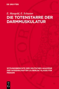 Die Totenstarre der Darmmuskulatur_cover