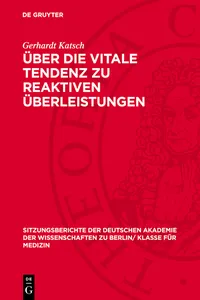 Über die vitale Tendenz zu reaktiven Überleistungen_cover