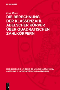 Die Berechnung der Klassenzahl abelscher Körper über quadratischen Zahlkörpern_cover