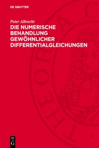 Die numerische Behandlung gewöhnlicher Differentialgleichungen_cover