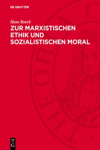 Zur marxistischen Ethik und sozialistischen Moral_cover