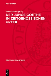 Der junge Goethe im zeitgenössischen Urteil_cover