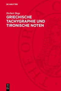 Griechische Tachygraphie und tironische Noten_cover