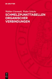 Schmelzpunkttabellen organischer Verbindungen_cover