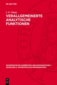 Verallgemeinerte analytische Funktionen_cover