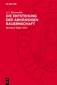 Die Entstehung der abhängigen Bauernschaft_cover