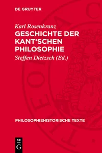 Geschichte der Kant'schen Philosophie_cover