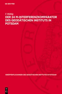 Der 24 m-Interferenzkomparator des geodätischen Instituts in Potsdam_cover