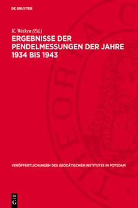 Ergebnisse der Pendelmessungen der Jahre 1934 bis 1943_cover