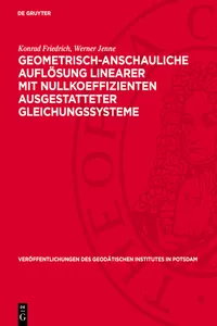 Geometrisch-anschauliche Auflösung linearer mit Nullkoeffizienten ausgestatteter Gleichungssysteme_cover