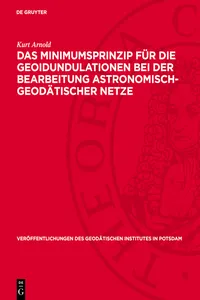 Das Minimumsprinzip für die Geoidundulationen bei der Bearbeitung astronomisch-geodätischer Netze_cover