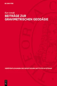 Beiträge zur gravimetrischen Geodäsie_cover