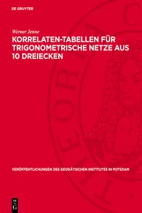 Korrelaten-Tabellen für trigonometrische Netze aus 10 Dreiecken_cover