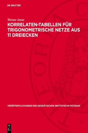 Korrelaten-Tabellen für trigonometrische Netze aus 11 Dreiecken