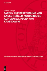 Tafeln zur Berechnung von Gauss-Krüger-Koordinaten auf dem Ellipsoid von Krassowski_cover