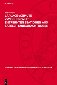 Laplace-Azimute zwischen weit entfernten Stationen aus Satellitenbeobachtungen_cover