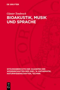 Bioakustik, Musik und Sprache_cover