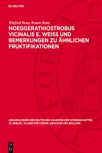 Noeggerathiostrobus Vicinalis E. Weiss und Bemerkungen zu ähnlichen Fruktifikationen_cover