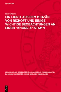 Ein Lignit aus dem Miozän von Rixhöft und einige wichtige Beobachtungen an einem "Knorria"-Stamm_cover