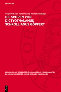 Die Sporen von Dictyothalamus Schrollianus Göppert_cover