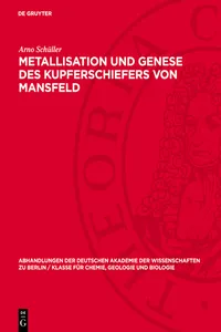 Metallisation und Genese des Kupferschiefers von Mansfeld_cover