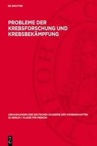 Probleme der Krebsforschung und Krebsbekämpfung_cover