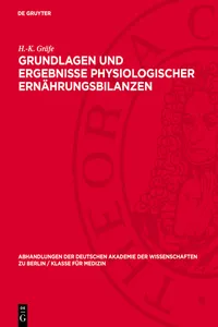 Grundlagen und Ergebnisse physiologischer Ernährungsbilanzen_cover