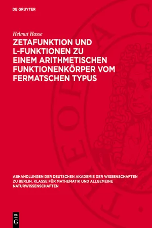 Zetafunktion und L-Funktionen zu einem arithmetischen Funktionenkörper vom Fermatschen Typus