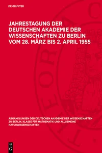 Jahrestagung der Deutschen Akademie der Wissenschaften zu Berlin vom 28. März bis 2. April 1955_cover