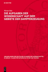 Die Aufgaben der Wissenschaft auf dem Gebiete der Dampferzeugung_cover