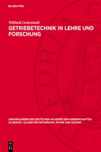 Getriebetechnik in Lehre und Forschung_cover