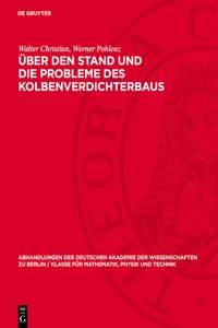 Über den Stand und die Probleme des Kolbenverdichterbaus_cover