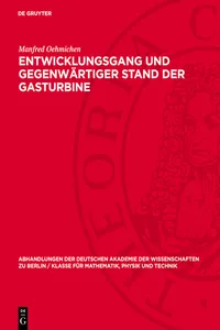 Entwicklungsgang und gegenwärtiger Stand der Gasturbine_cover