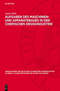 Aufgaben des Maschinen- und Apparatebaues in der chemischen Grossindustrie_cover