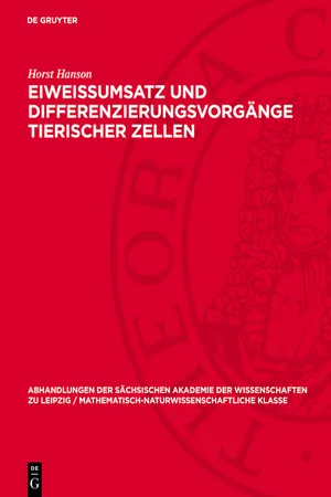 Eiweissumsatz und Differenzierungsvorgänge tierischer Zellen