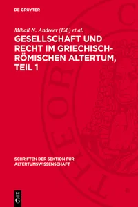 Gesellschaft und Recht im Griechisch-Römischen Altertum, Teil 1_cover