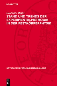 Stand und Trends der Experimentalmethodik in der Festkörperphysik_cover