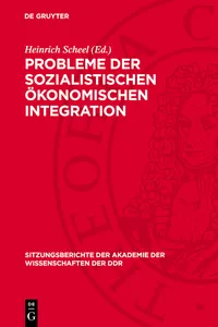 Probleme der sozialistischen ökonomischen Integration_cover