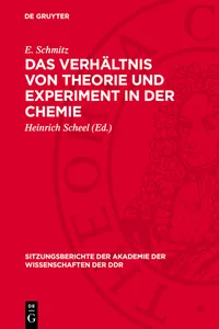 Das Verhältnis von Theorie und Experiment in der Chemie_cover