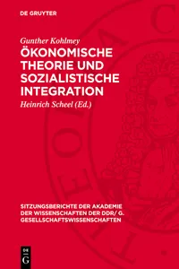 Ökonomische Theorie und sozialistische Integration_cover