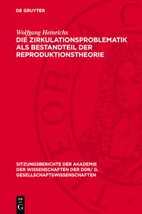 Die Zirkulationsproblematik als Bestandteil der Reproduktionstheorie_cover