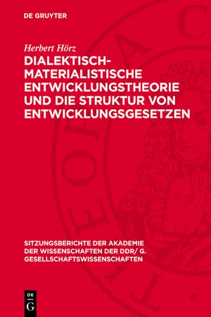 Dialektisch-materialistische Entwicklungstheorie und die Struktur von Entwicklungsgesetzen