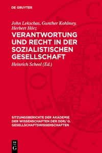 Verantwortung und Recht in der sozialistischen Gesellschaft_cover